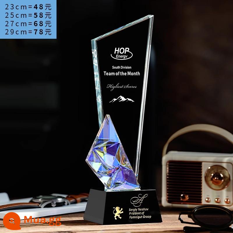 Crystal Trophy Gold, Bạc và Đồng giải thưởng Tùy chỉnh Khắc Sáng tạo Creative Cạnh tranh nhân viên xuất sắc - dập nổi màu tím