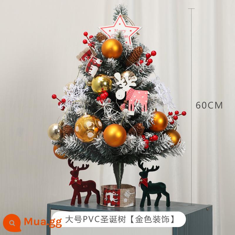 Đồ trang trí Giáng sinh cho ngôi nhà Cây thông Noel dạ quang mây cây nhỏ để bàn trang trí 50CM vòng hoa trang trí cửa sổ - Cây thông Noel 60cm [trang trí vàng]