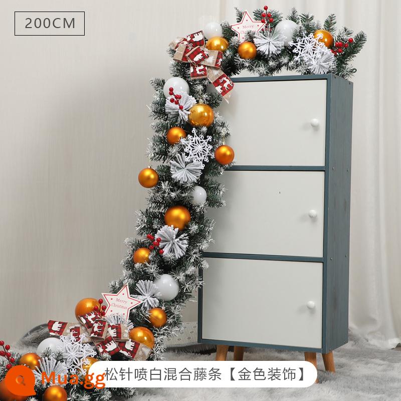 Đồ trang trí Giáng sinh cho ngôi nhà Cây thông Noel dạ quang mây cây nhỏ để bàn trang trí 50CM vòng hoa trang trí cửa sổ - 2m thông kim phun mây trắng [trang trí vàng]