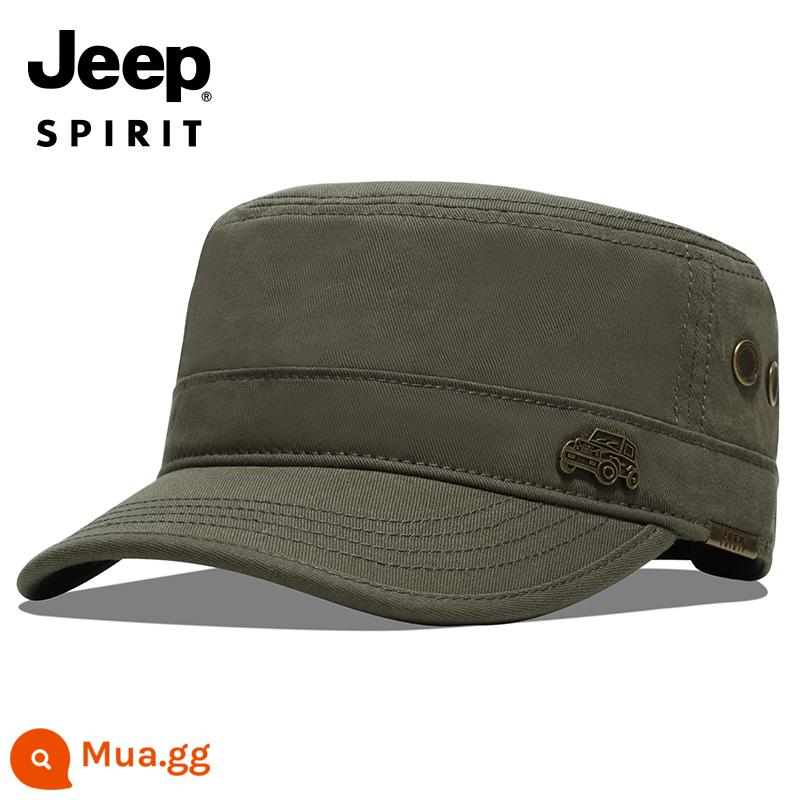 JEEP TINH THẦN Jeep Nón Nam Đầu Dẹt Plus Nhung Dày Mũ Cotton Người Trung Niên Và Người Cao Tuổi Đạt Đỉnh Nón mùa Thu Đông - Xanh quân đội [Phong cách cổ điển bán chạy nhất]