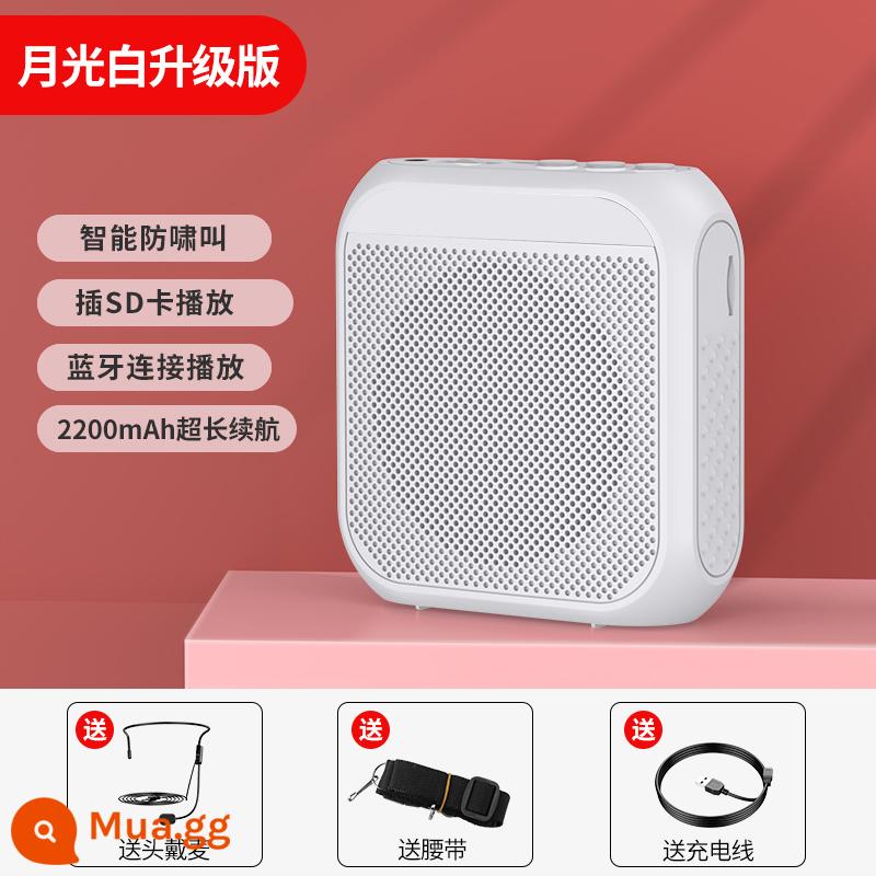 Little bee loa giáo viên micro đặc biệt la hét lớp giáo viên với tai nghe không dây loa giảng - Phiên bản Bluetooth trắng [loa từ tính mạnh √ tích hợp Bluetooth √ âm lượng gấp 50 lần √ chống huýt sáo]