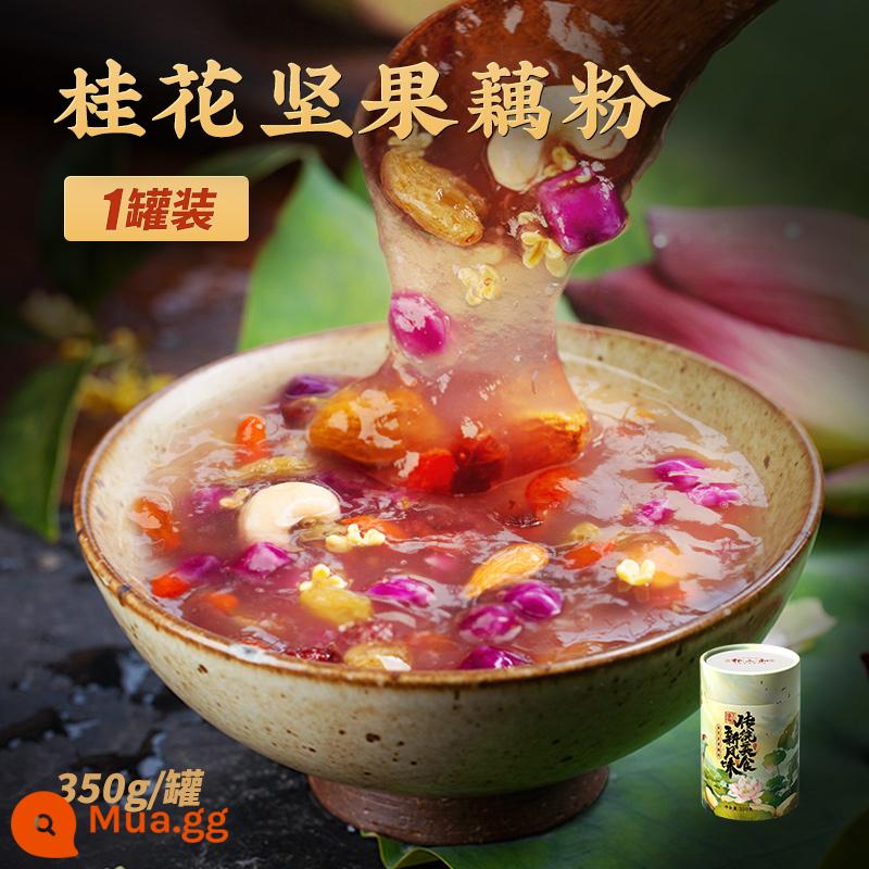 Zou Sanhe nut bột củ sen bột rễ cây quế súp bữa sáng bổ dưỡng ủ bữa ăn thay thế ủ nước giải khát thực phẩm Zou Xiaohe đóng hộp - Bột củ sen Osmanthus nut (chứa các loại hạt, chín thành phần) 350g