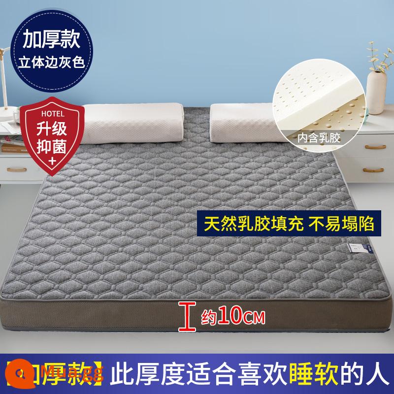 Nệm cao su đệm nhà dày ký túc xá sinh viên đơn chiếu tatami thảm xốp cho thuê chăn đặc biệt - (Dày khoảng 10cm) Ba chiều - Xám bóng đá [Áo công nghiệp 5 lớp mủ siêu dày + Vải kháng khuẩn loại A + mút hoạt tính 5800D]