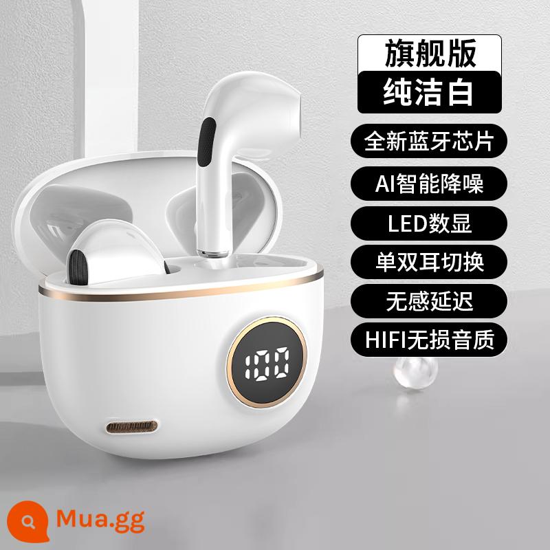 Tai nghe bluetooth true wireless hàng đầu chính hãng chính hãng thời lượng pin siêu dài 2023 màn hình kỹ thuật số mới thể thao cao cấp - Màu trắng tinh khiết [Phiên bản hàng đầu] Bluetooth 5.2★Âm thanh nổi độ phân giải cao★Tuổi thọ pin siêu dài★Không có cảm giác khi đeo