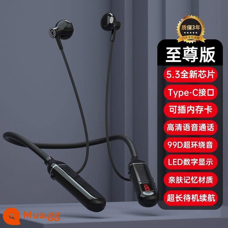 Mẫu tai nghe Bluetooth không dây đeo cổ công suất cao và bền lâu dành cho nam và nữ năm 2024 phù hợp với Huawei - Extreme Edition Cool Black [Âm thanh không bị méo tiếng + cải thiện thời lượng pin 150% + đeo thoải mái + bảo hành 5 năm]