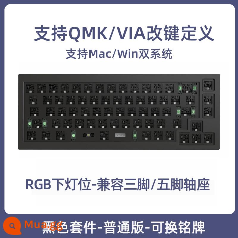 Keychron Q2 Núm 65% Tùy Chỉnh CNC Cực Dương Bàn Phím Cơ Gioăng Thiết Kế QMK Phím Thay Đổi Gpro - Q2A1 [Phiên bản bảng tên] Bộ miếng đệm trao đổi nóng RGB màu đen