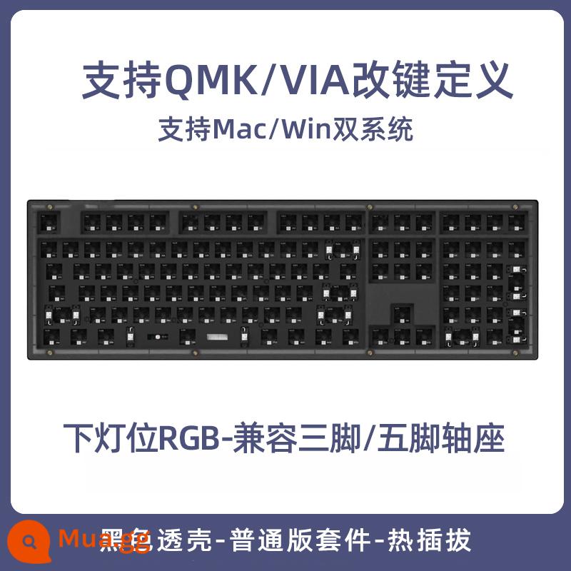 Keychron-V6 Đen Trong Suốt 108 Phím Có Dây Bàn Phím Cơ QMK Phím Thay Đổi Qua Tùy Chỉnh Macro RGB Núm Vặn Phím - [Phiên bản thông thường] V6Z1 Black Transparent-Hot Swap-RGB Kit