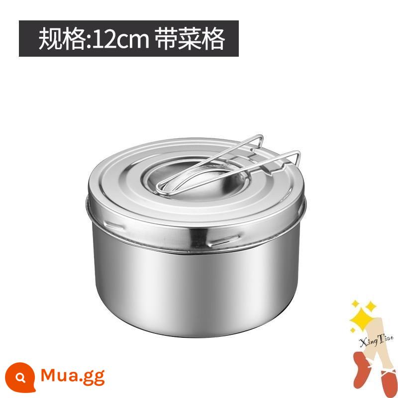 Hộp cơm hấp inox 304 có nắp tròn ăn liền tô ăn liền hộp cơm sinh viên hộp cơm 2 ngăn hộp cơm - 12 ngăn đựng rau củ