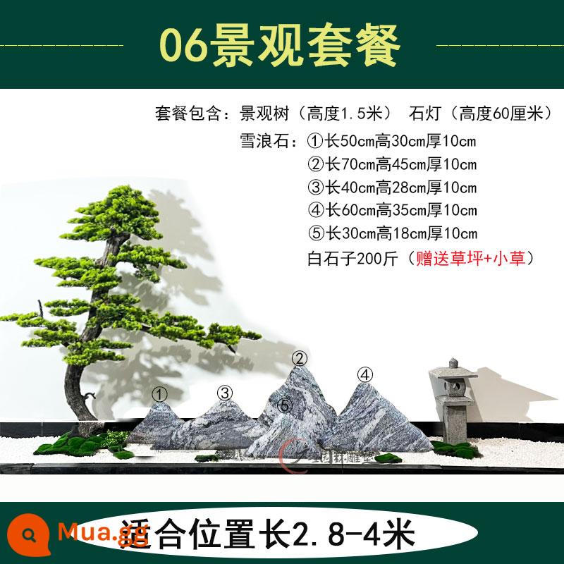 Đá sóng tuyết tự nhiên lát kết hợp đá tiểu cảnh cảnh quan mảnh nhỏ Sân đá Taishan trang trí đá non bộ trong nhà và ngoài trời - Vị trí thích hợp trồng cảnh quan số 06 có chiều dài 2,8-4m