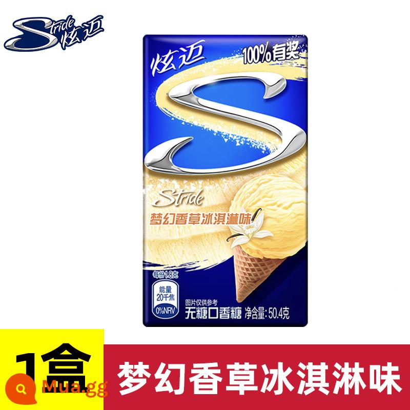 Kẹo cao su không đường Hyun Mai 28 cái * 4 hộp trắng đào bạc hà vị dưa hấu kẹo cao su bong bóng hơi thở thơm mát xylitol không đường - Hương Vị Kem Vani Dream*28 miếng