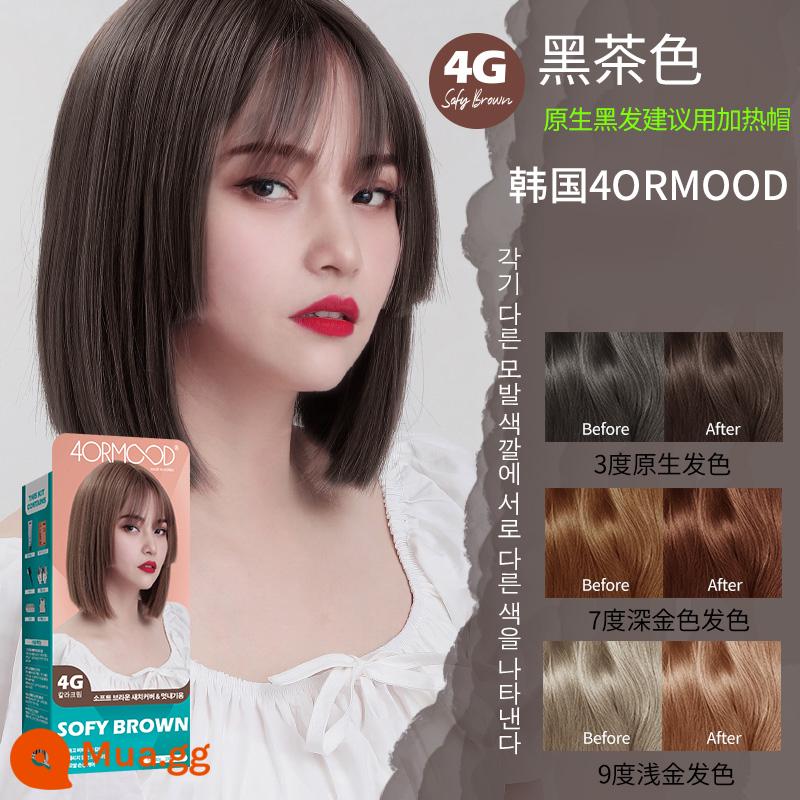 Schwarzkopf SỐNG tóc xanh đen shihualou chính thức nữ l75 bọt bong bóng 101 vật có nguyên chất kem nhuộm tóc - 4G màu nâu sẫm (Hàn Quốc 4ORMOOD)