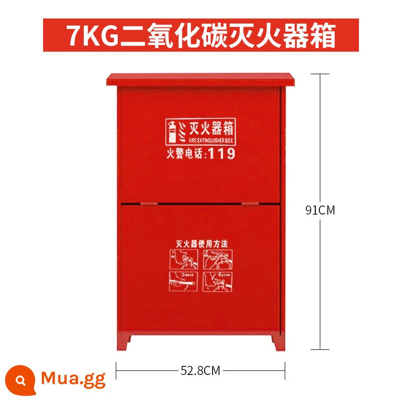 Hộp bình chữa cháy 2 chiếc kèm hộp bột khô 4kg inox Bộ thiết bị chữa cháy cửa hàng gia dụng thương mại 5kg - Hộp carbon dioxide 7kg (hộp rỗng có thể chứa 2 miếng)