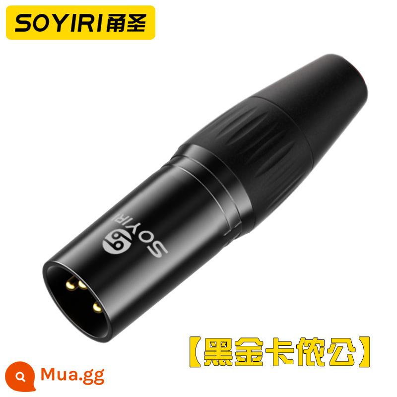 SOYIRI Yongsheng phích cắm nam và nữ mạ vàng Canon 3 lõi xlr XLR đầu hàn nam và nữ đầu âm thanh loa trộn bộ khuếch đại công suất thiết bị hiệu ứng micrô Phích cắm kết nối âm thanh Caron - Pháo vàng đen