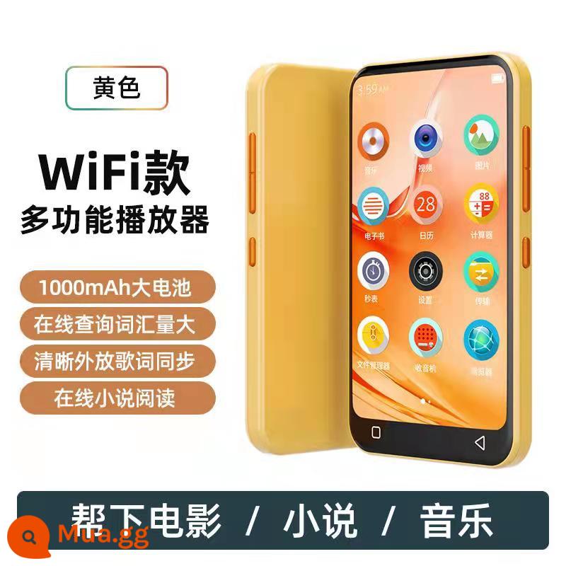 mp4wifi Truy cập Internet Bluetooth mp3 đọc tiểu thuyết chuyên dụng máy nghe nhạc p3 Walkman phiên bản sinh viên mp6 siêu mỏng mp5 - Màu vàng [wifi + Bluetooth + màn hình màu HD]