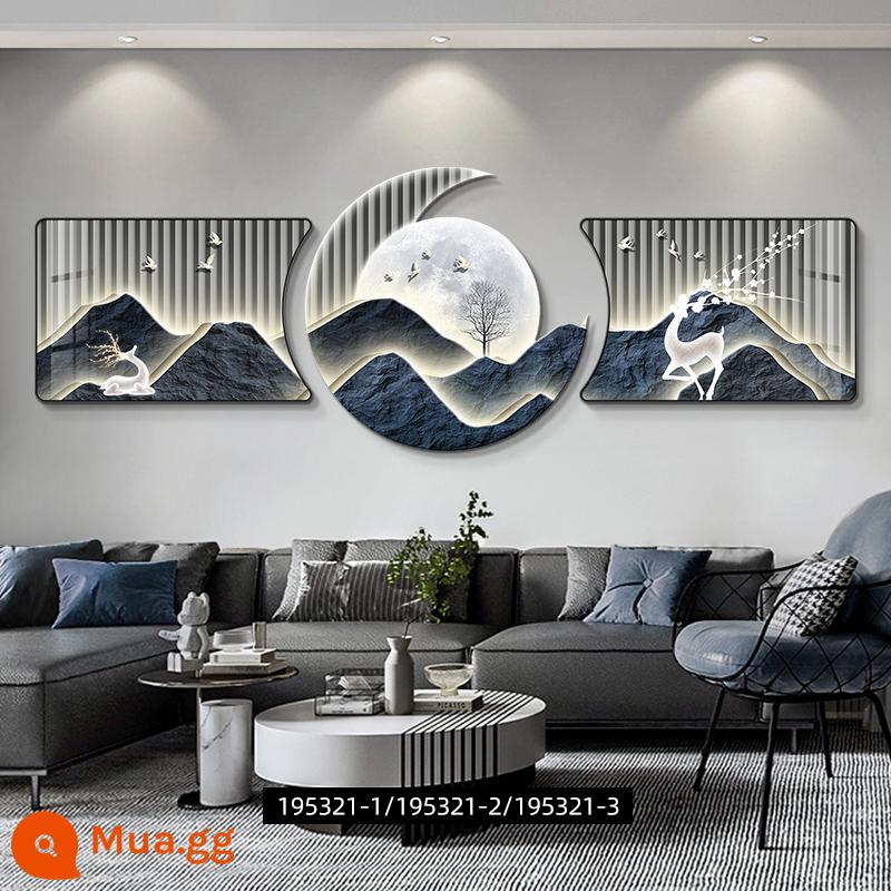 Nhà có đèn nền tranh trang trí phòng khách sang trọng cao cấp phong cách Trung Quốc mới sofa nền tường treo tranh kết cấu tranh hiện đại đơn giản - Kiểu dáng sáng tạo phong cách H - nền sáng và bóng tối