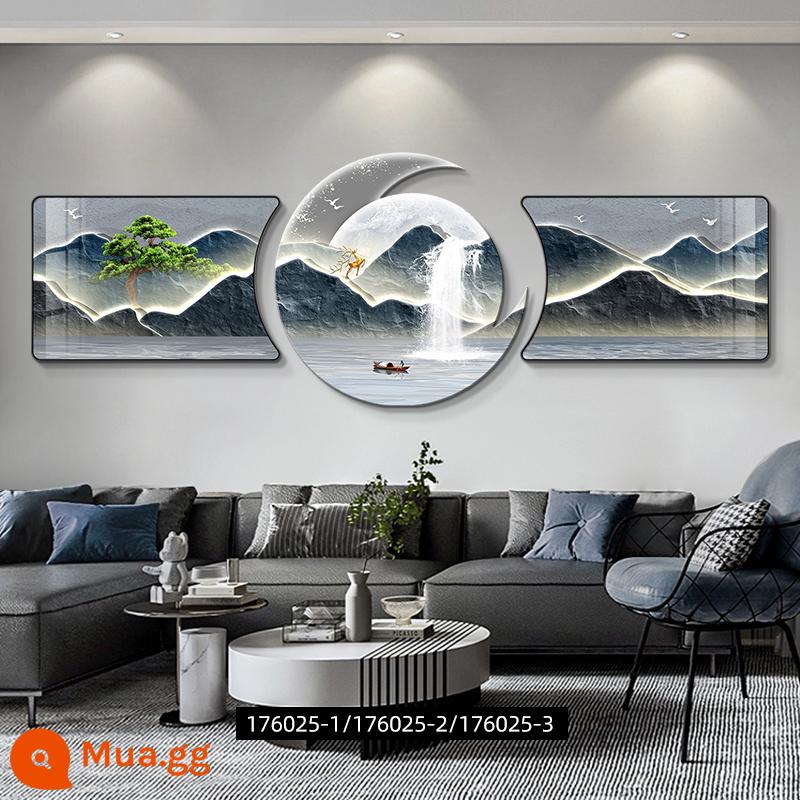 Nhà có đèn nền tranh trang trí phòng khách sang trọng cao cấp phong cách Trung Quốc mới sofa nền tường treo tranh kết cấu tranh hiện đại đơn giản - Phong cách sáng tạo Phong cách C - Nước chảy phát tài