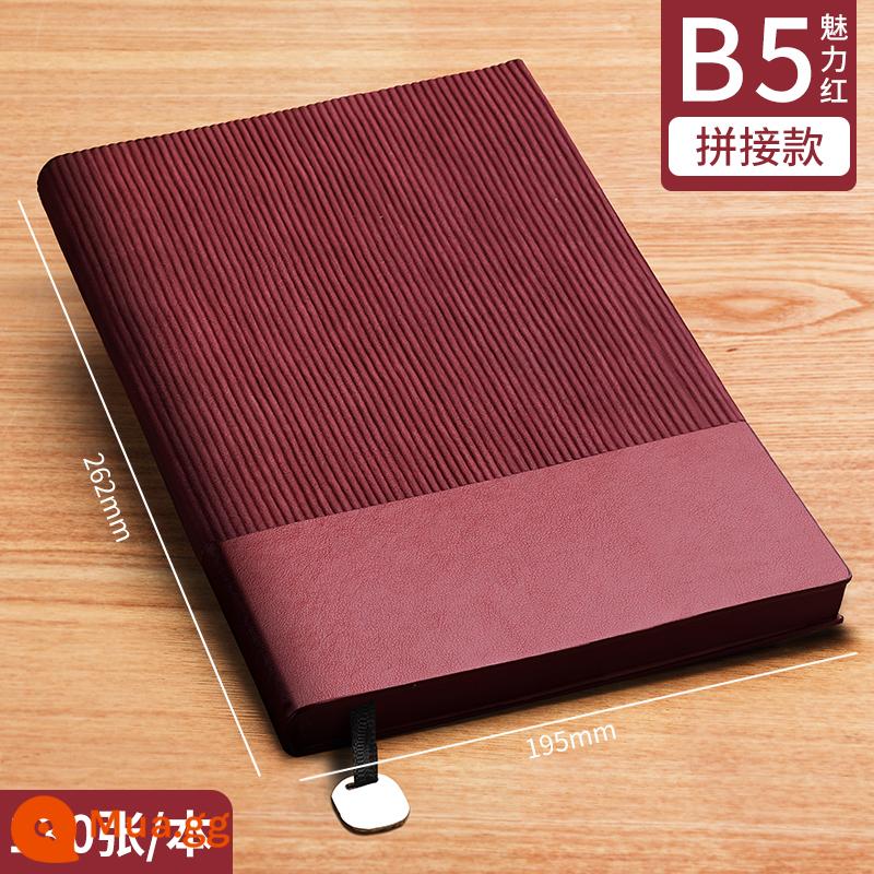 A6 máy tính xách tay cuốn sách nhỏ di động nhỏ mini xách tay bỏ túi văn phòng kinh doanh làm việc notepad cuốn sách nhỏ ghi nhớ cuộc họp cuốn sách tùy chỉnh có thể in logo - B5-Đỏ quyến rũ(130 ảnh)