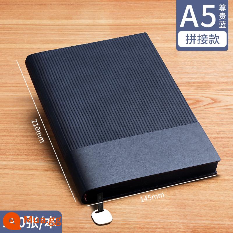 A6 máy tính xách tay cuốn sách nhỏ di động nhỏ mini xách tay bỏ túi văn phòng kinh doanh làm việc notepad cuốn sách nhỏ ghi nhớ cuộc họp cuốn sách tùy chỉnh có thể in logo - A5-màu xanh quý phái (160 ảnh)