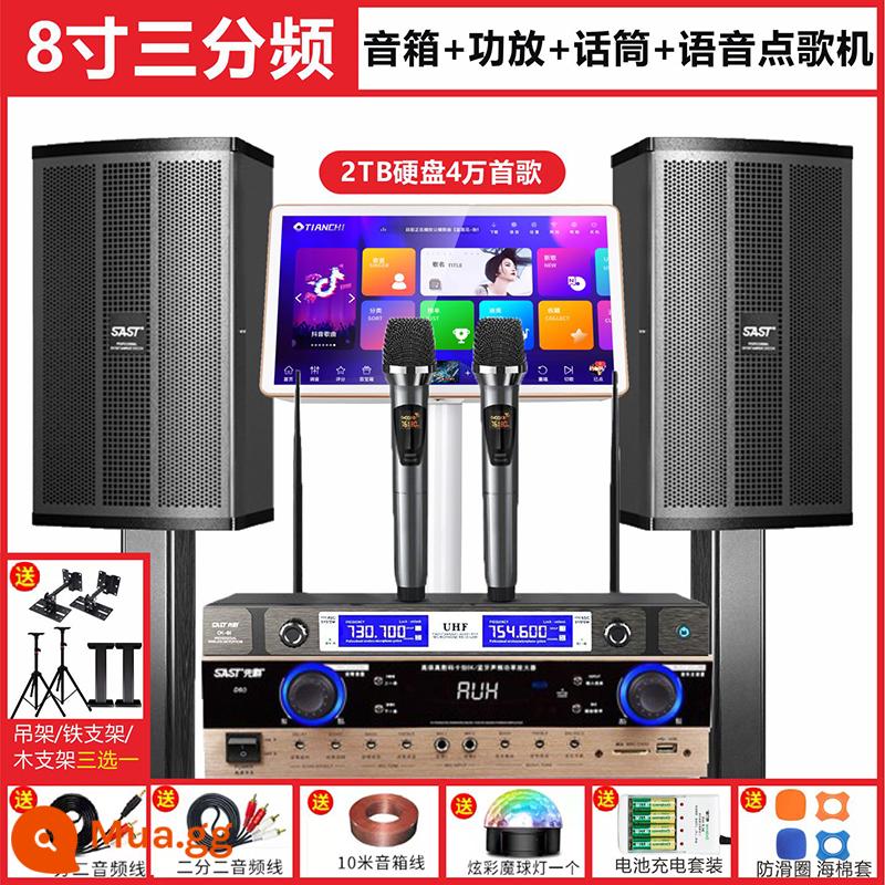 Xianke Family KTV Audio Set - Bộ micro khuếch đại âm thanh 8 inch Bộ máy karaoke 2TB