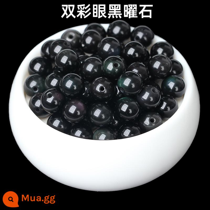 Đôi mắt vàng tự nhiên vàng obsidian lỏng hạt vàng đen obsidian tự làm bạc obsidian vòng tay dũng cảm vòng tay pha lê phụ kiện - Obsidian mắt hai màu 6 mm [30 miếng] có thể được sử dụng như một vòng tròn duy nhất