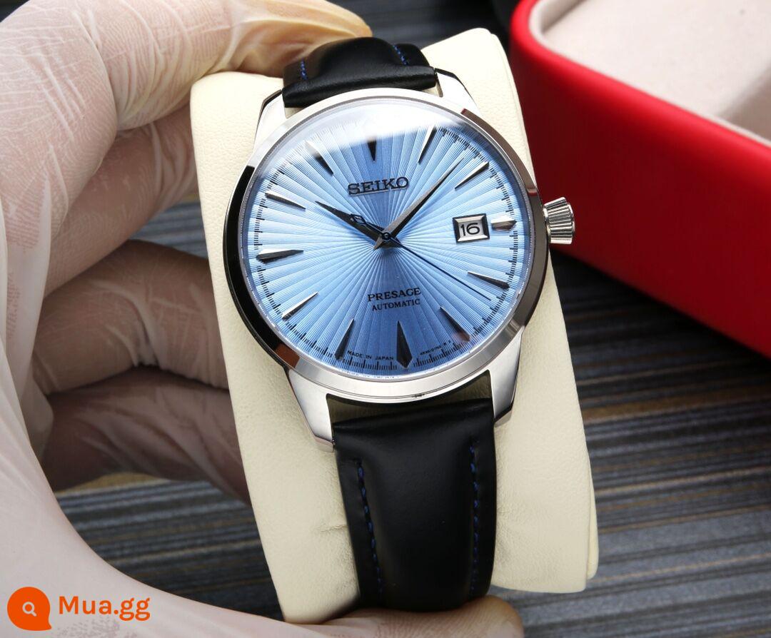 Đồng hồ Seiko nam Zhao Youting cùng phi công cocktail cảm hứng đồng hồ nam cơ khí tự động chống thấm nước SRPB41J1 - vành đai màu xanh da trời