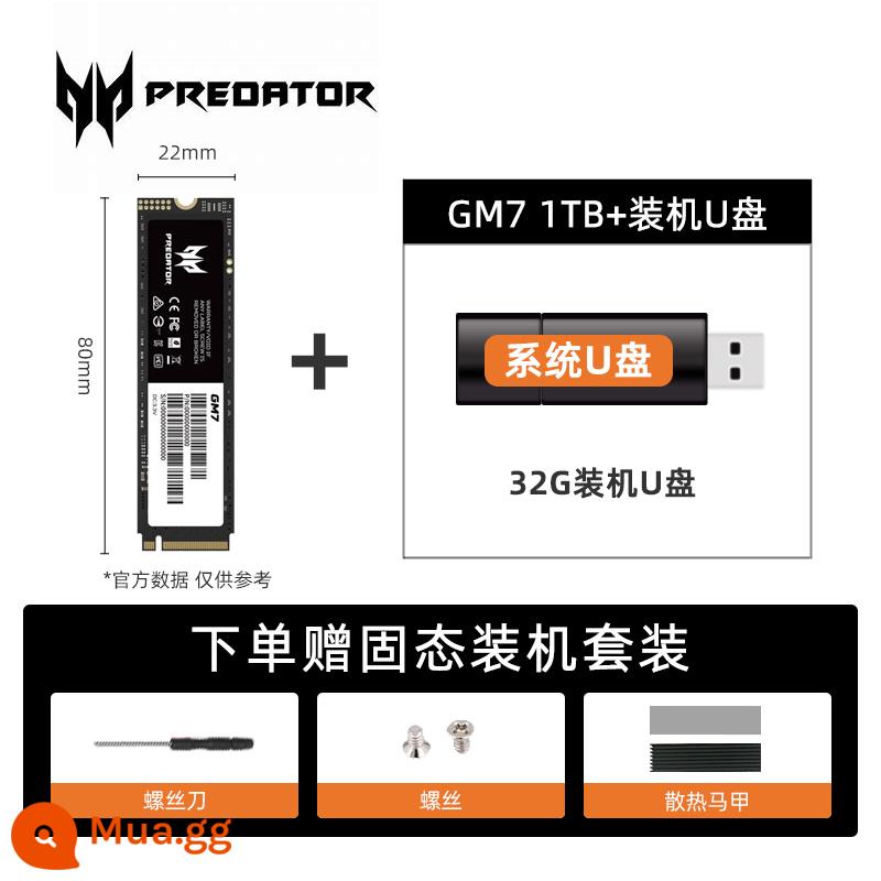 Ổ cứng thể rắn Acer Predator GM7 2TB 4TB M.2 SSD pcie4.0 GM7000 1tb PS5 - Ổ đĩa flash USB cài đặt GM7 1TB+32G