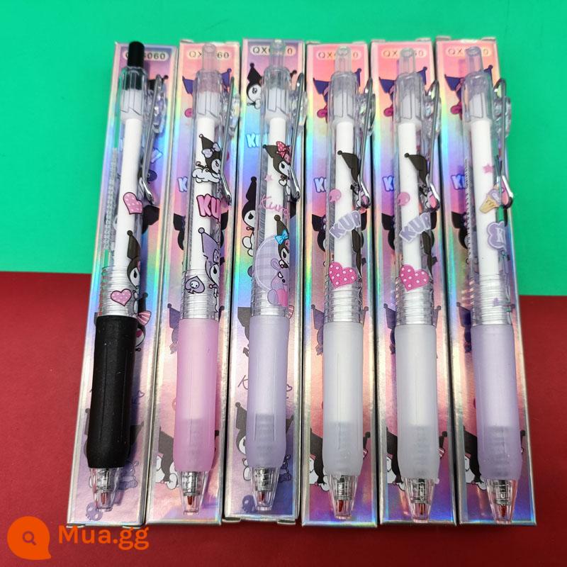 Christmas Kulomi Blind Box Pen Press Pen Gel Cartoon Giá trị cao Học sinh tiểu học dễ thương Học sinh trung học cơ sở Giới hạn ST Pen Tip 0,5mm Đen nhanh khô Chống nước Viết trơn tru Mực in liên tục - Hộp mù laser QX6060 Kuromi bút ngẫu nhiên 6 hộp nhỏ