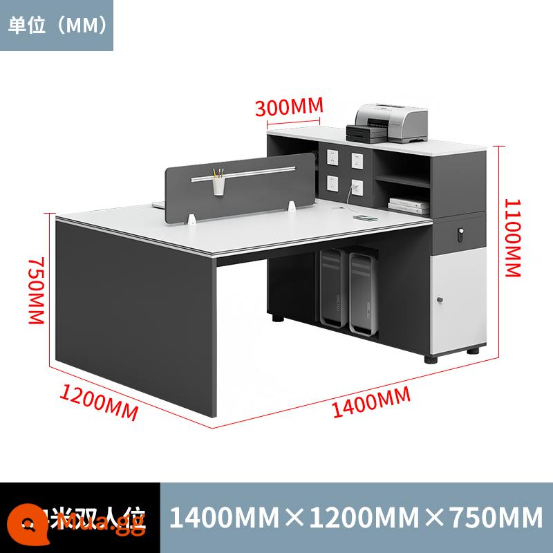 Bàn ghế nhân viên hiện đại đơn giản kết hợp 4 cặp 6 người nhân viên văn phòng tài chính bàn máy tính thẻ ghế trạm - Ghế đôi mặt đối mặt dài 1,4 mét