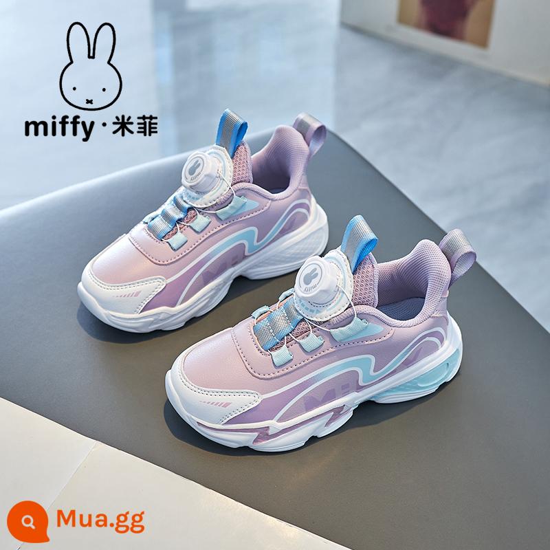 Miffy Bé Gái Miffy Giày Thể Thao Trẻ Em Mùa Thu Đông 2022 Bé Gái Mới Plus Nhung Ấm Giày Chạy Bộ Thường Ngày - dâm bụt tím