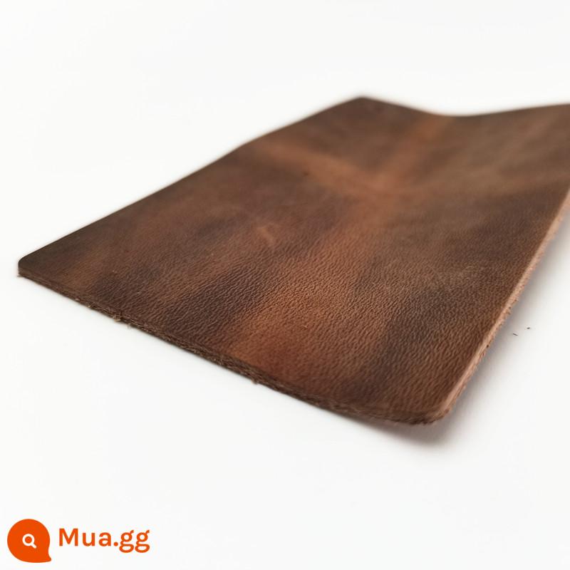 da ngựa handmade tự làm da thật vải cứng lớp trên cùng da bò retro da dầu phế liệu da phế liệu - Mảnh 20X30cm màu nâu