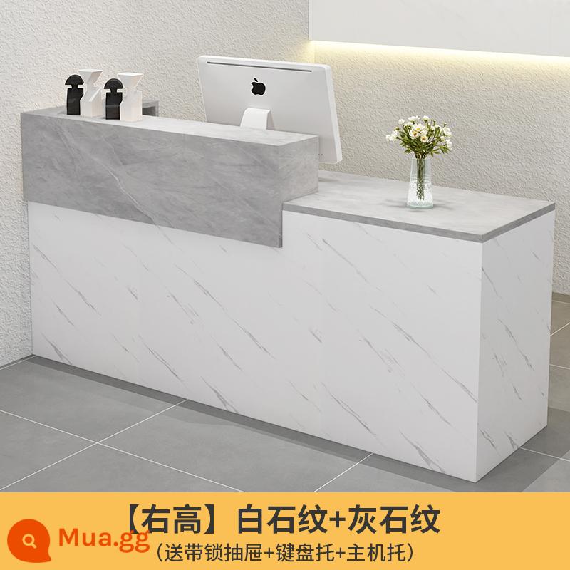 Quầy tính tiền quầy bar cửa hàng nhỏ cửa hàng quần áo cửa hàng tiện lợi thẩm mỹ viện bàn thu ngân quầy lễ tân công ty - Mẫu đá trắng + mẫu đá xám (phía trên bên phải)