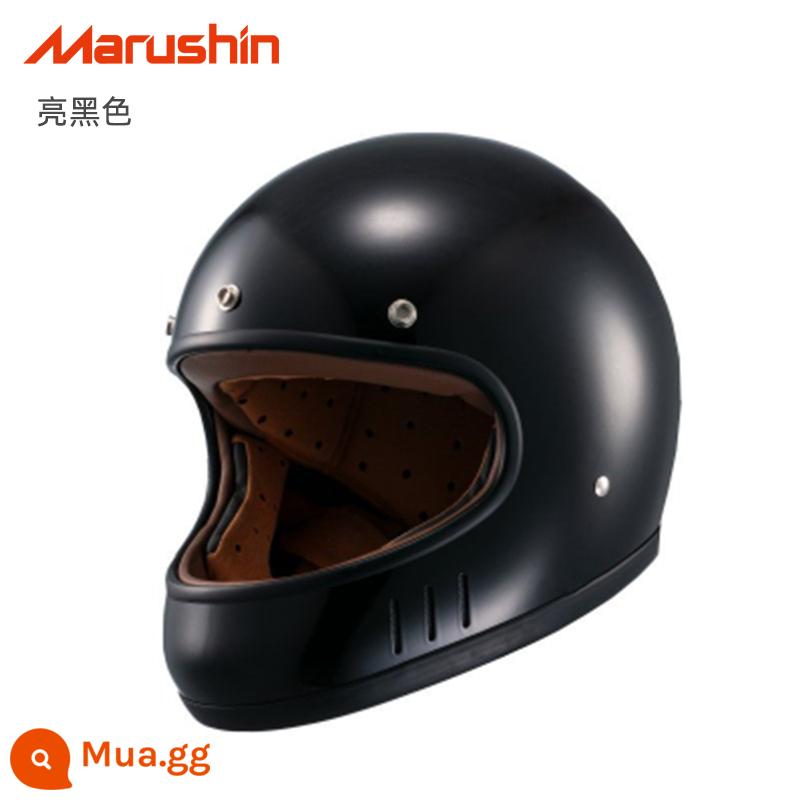 Nhật Bản MARUSHIN chính thức xe máy đầu máy xe lửa Harley bốn mùa mũ bảo hiểm full retro mũ bảo hiểm MNF2DRILL - Hàng có sẵn màu đen sáng