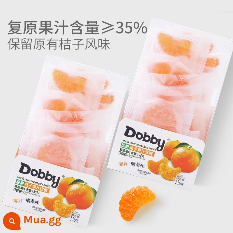 dobby dobby ếch du lịch giáng sinh kẹo dẻo trái cây xoài trắng nước đào kẹo snack chanh dây - Kẹo dẻo ❤ cam*3 hộp