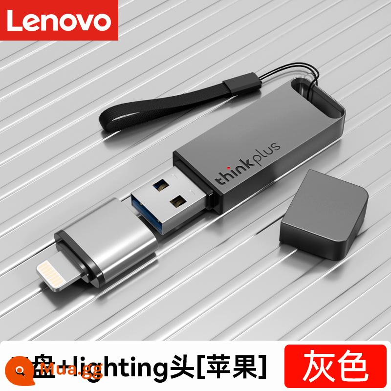 Ổ Đĩa Flash Lenovo 128G Chính Hãng ThinkplusUSB Đèn LED Máy Tính Văn Phòng Dung Lượng Lớn Usb Chuyên Dụng Chính Thức Hàng Đầu Store - Đĩa U [xám]+Bộ chuyển đổi Apple