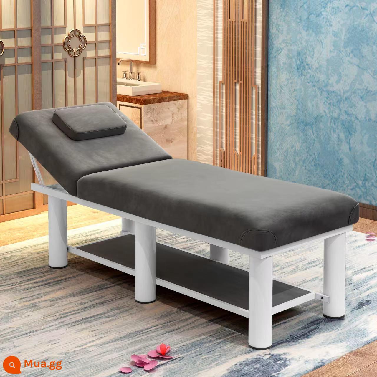 Giường làm đẹp, giường massage đặc biệt của thẩm mỹ viện, giường massage, giường vật lý trị liệu tại nhà, giường thêu hoa văn, giường làm đẹp lông mi, giường moxibustion có lỗ - 180*60 nhung xám 60 chân tròn