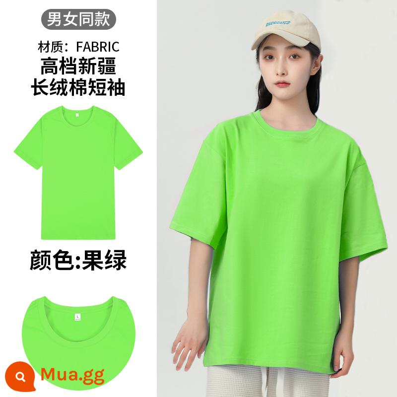 Tùy Chỉnh Áo Thun Ngắn Tay Quảng Cáo Văn Hóa Áo Lớp Đồng Phục Áo Liền Quần Tự Làm Cotton Tự Làm Quần Áo In Hình LOGO - Loại A-Trái cây xanh