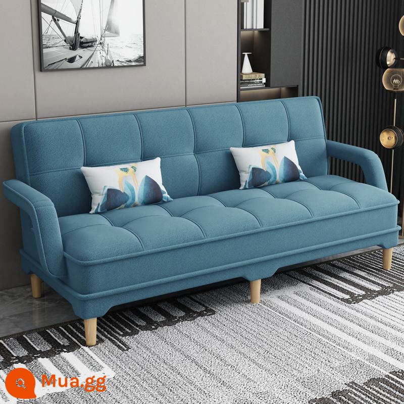 Gấp 2 Sofa Giường Căn Hộ Nhỏ Phòng Khách Đôi 3 Người Đa Năng Có Thể Giặt Vải Cao Su Lười Sofa Giường - Hươu núi màu xanh (vải 3D)