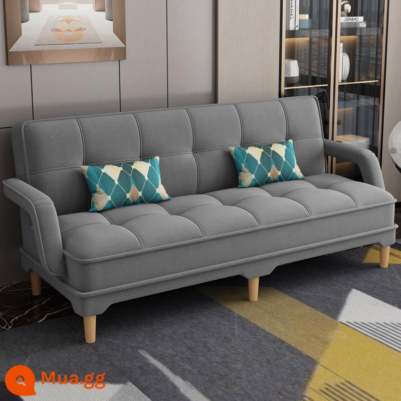 Gấp 2 Sofa Giường Căn Hộ Nhỏ Phòng Khách Đôi 3 Người Đa Năng Có Thể Giặt Vải Cao Su Lười Sofa Giường - Khối kim cương màu xám trung bình (vải 3D)