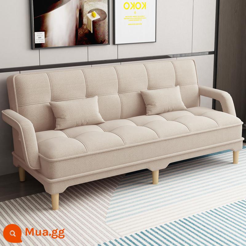 Gấp 2 Sofa Giường Căn Hộ Nhỏ Phòng Khách Đôi 3 Người Đa Năng Có Thể Giặt Vải Cao Su Lười Sofa Giường - Màu trắng nhạt (vải 3D)