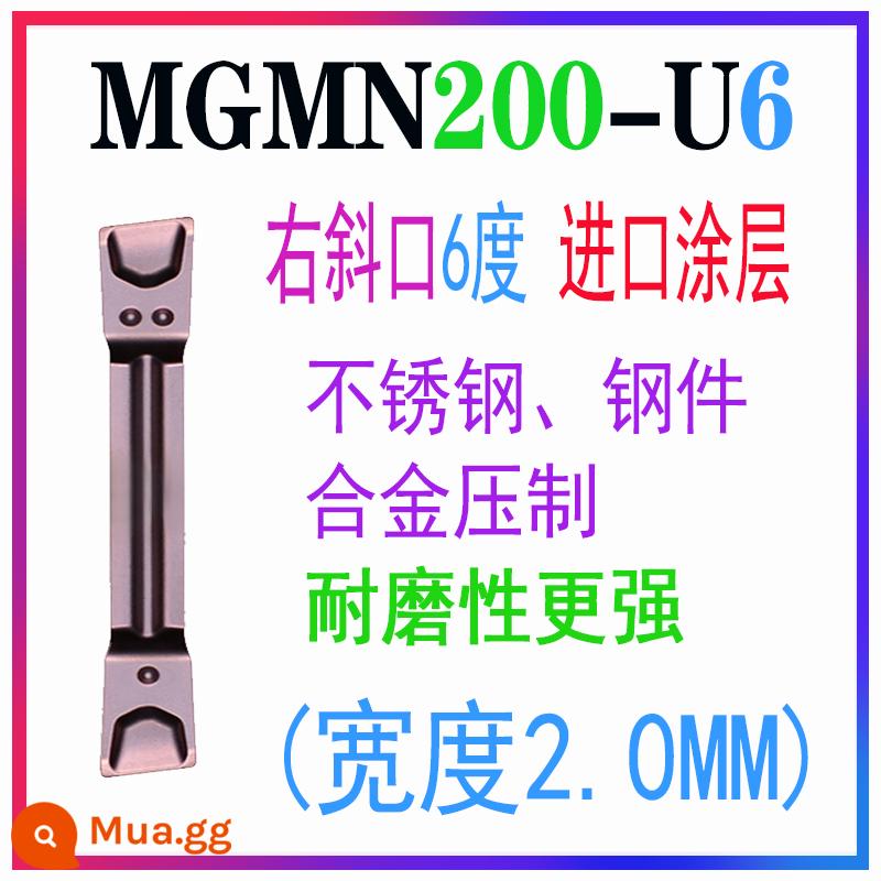 Lưỡi cắt CNC xiên trái và phải lưỡi cắt lưỡi cắt dao cắt rãnh ô tô dao hạt 8 độ 15 độ MGGN300RL - MGMN200-U6 YFBZ (triệt tiêu góc xiên phải 6 độ)