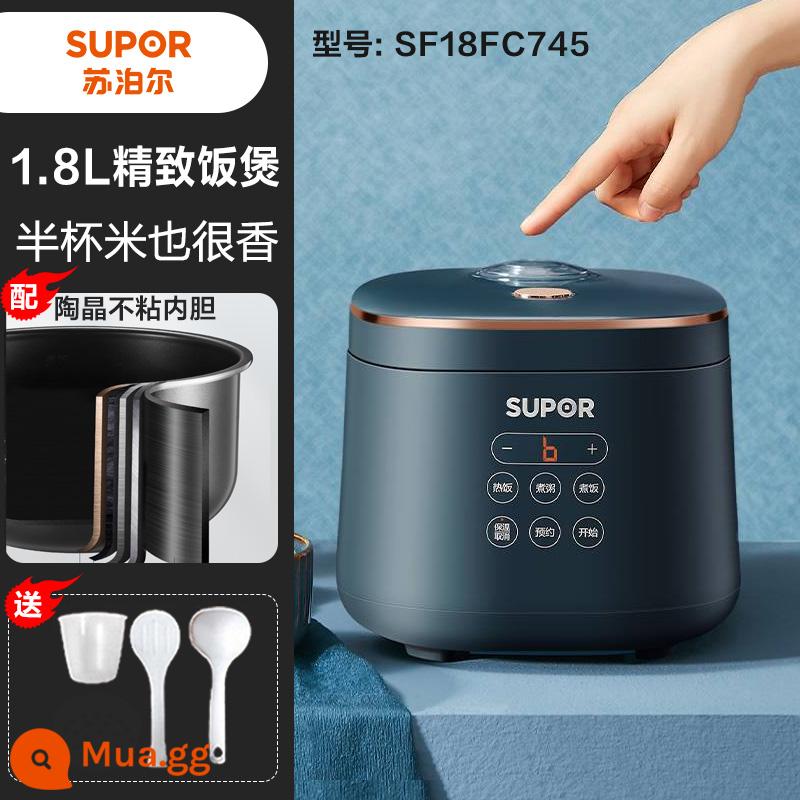 Nồi cơm điện Supor gia đình 2-3 người ký túc xá nhỏ hoàn toàn tự động nồi cơm điện mini 1.8L thông minh đa năng - xanh đậm