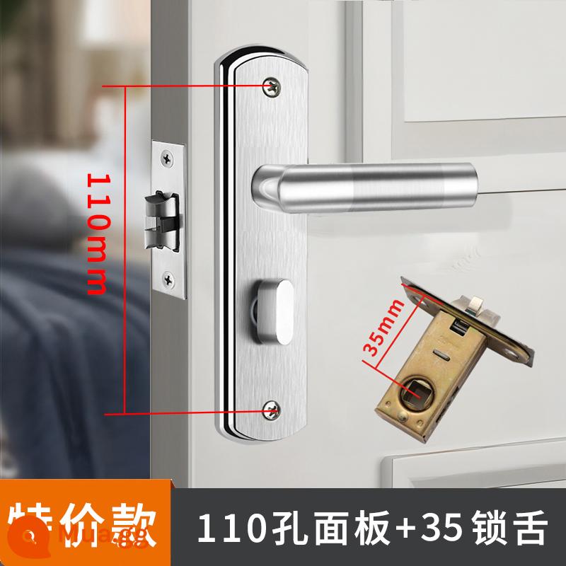 Bột phòng vệ sinh khóa cửa phòng tắm keyless nhà tắm hộ gia đình vệ sinh trong nhà hợp kim nhôm tay nắm cửa lưỡi đơn đa năng - Model đặc biệt [khoảng cách lỗ 110 mm] + 35 lưỡi khóa