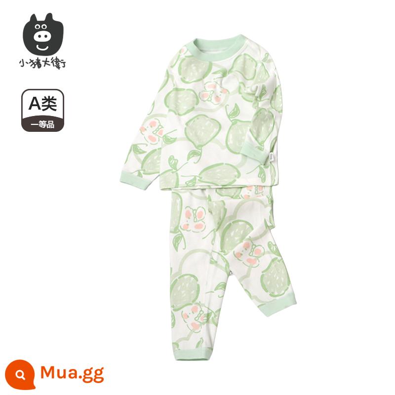 Bộ Đồ Lót Cotton Trẻ Em Piggy David Bộ Đồ Lót Cotton Bé Trai Và Bé Gái Cổ Tròn Dài Tay Quần Áo Mùa Xuân Và Quần Mùa Xuân Bộ 2 Món 2 Món - Lê thỏ [cổ giữa]