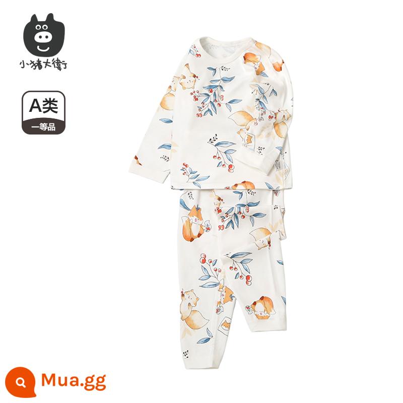 Bộ Đồ Lót Cotton Trẻ Em Piggy David Bộ Đồ Lót Cotton Bé Trai Và Bé Gái Cổ Tròn Dài Tay Quần Áo Mùa Xuân Và Quần Mùa Xuân Bộ 2 Món 2 Món - con sóc