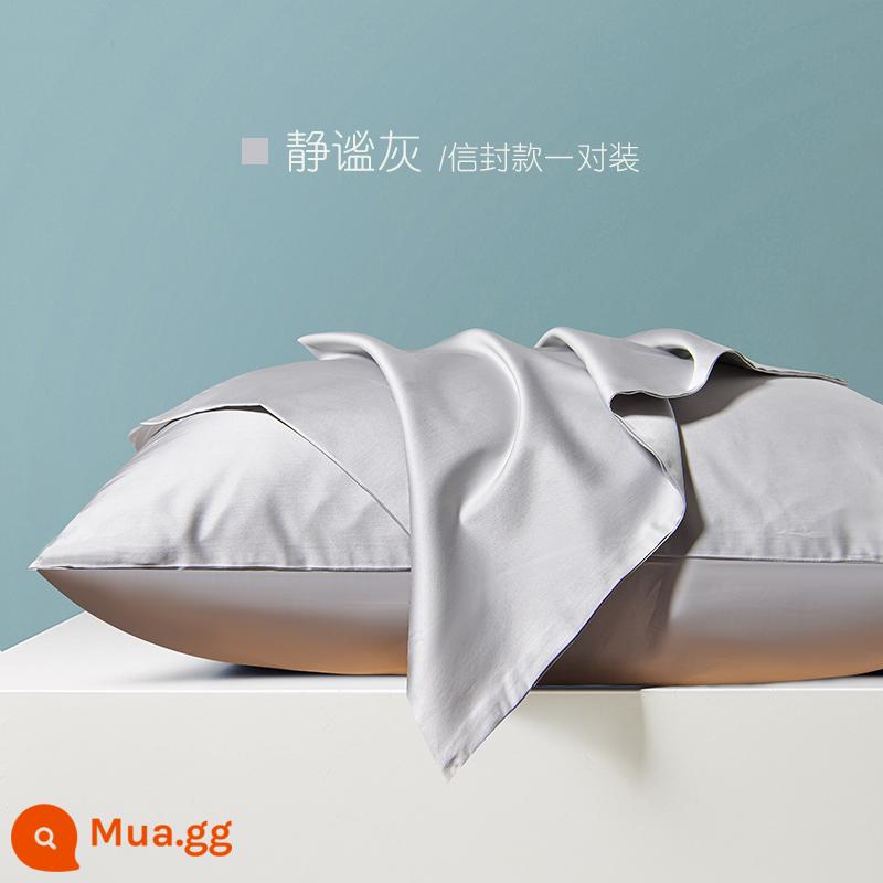 Nhung Sữa Áo Gối Cặp Áo Gối Đơn Gói 48 Cm X 74 Cm Cotton Nguyên Chất Mùa Thu Đông Gối nam Nhung San Hô 2 - [Số lượng màu xám yên tĩnh/đơn/bông Satin 60]