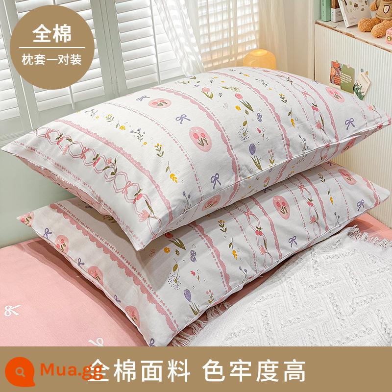 Vỏ gối cotton nguyên chất 100, vỏ gối cotton nguyên chất, một đôi dùng trong nhà, 48*74cm, gói đơn, 2024 vỏ gối mới dành cho nam - [Vỏ gối] Fangcaoji/cặp/bông