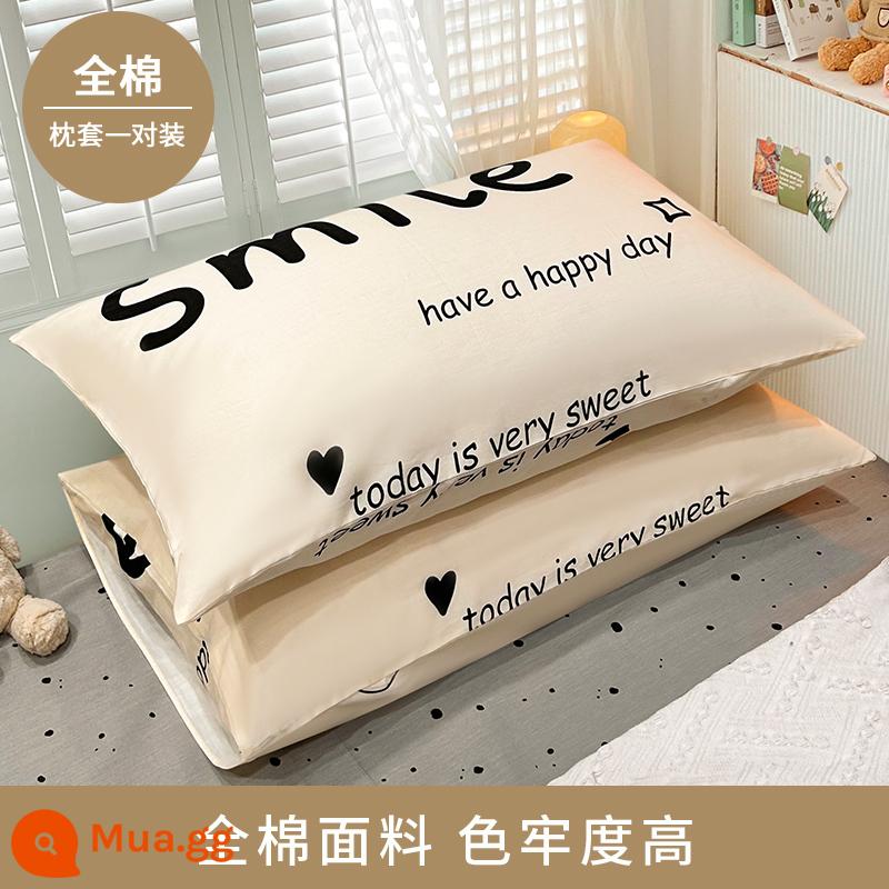 Vỏ gối cotton nguyên chất 100, vỏ gối cotton nguyên chất, một đôi dùng trong nhà, 48*74cm, gói đơn, 2024 vỏ gối mới dành cho nam - [Vỏ Gối] Good Times/Đôi/Bông