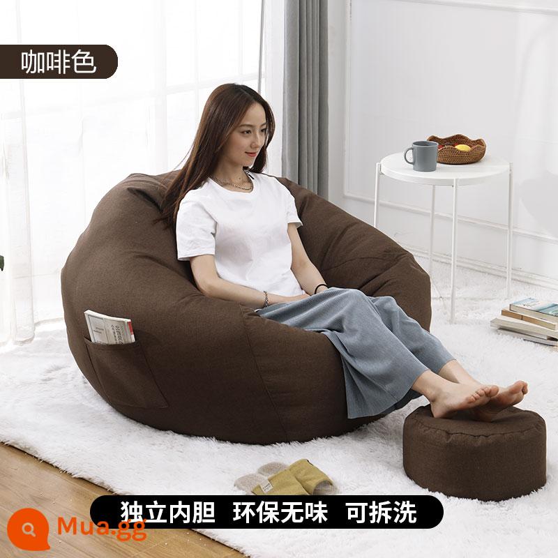 Sofa lười phòng ngủ đơn tatami căn hộ nhỏ túi đậu ghế sofa giải trí ban công túi đậu lười biếng sáng tạo - Màu nâu