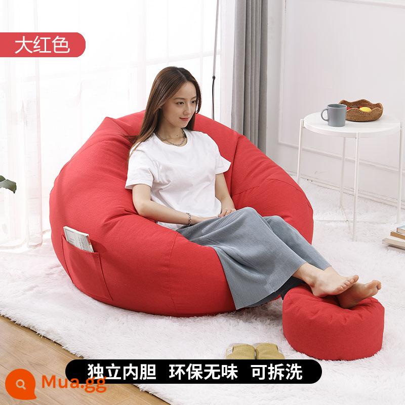 Sofa lười phòng ngủ đơn tatami căn hộ nhỏ túi đậu ghế sofa giải trí ban công túi đậu lười biếng sáng tạo - lớn màu đỏ