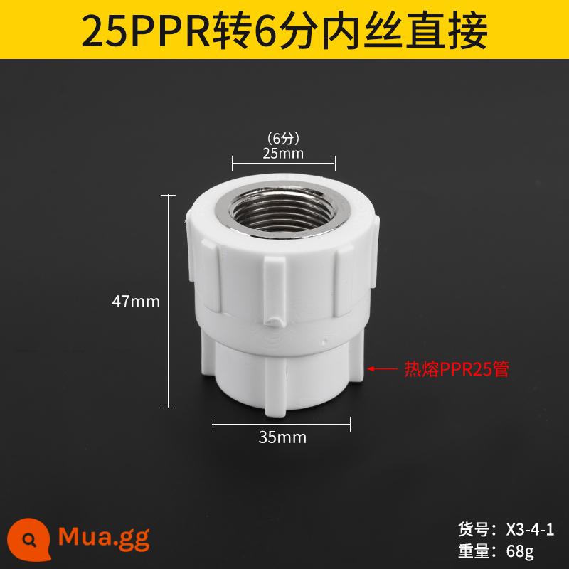 20PPR ren trong và ren ngoài trực tiếp Ống 25/32/40PPR 4 điểm/6 điểm ống nước nối thẳng giảm khớp nối - Dây bên trong 25 PPR * 6 điểm